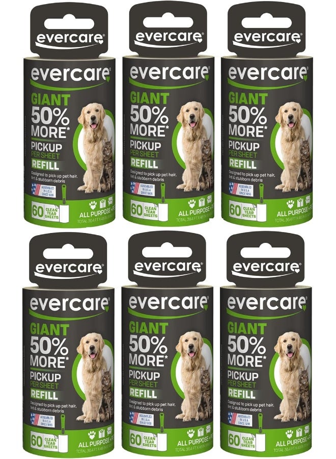 Evercare Giant PET Hair Roller REFILL - 6 Pack
